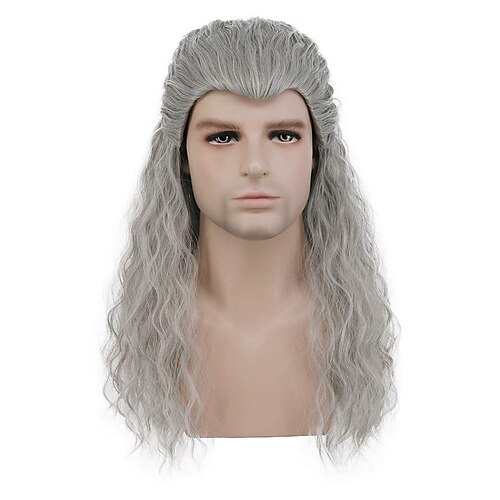 Adult Men's Long Curly Silver Gray Wig Halloween Cosplay Anime Costume Party Wig
Adult Men's Long Curly Silver Gray Wig Halloween Cosplay Anime Costume Party Wig