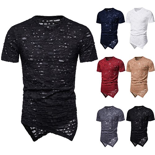 Men's T shirt Tee Solid Colored V Neck Wine Khaki Navy Blue Gray White non-printing Street Casual Short Sleeve Mesh Clothing Apparel Sports Lightweight Punk & Gothic Comfortable / Club
Men's T shirt Tee Solid Colored V Neck Wine Khaki Navy Blue Gray White non-printing Street Casual Short Sleeve Mesh Clothing Apparel Sports Lightweight Punk & Gothic Comfortable / Club