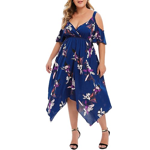 Women's Plus Size Holiday Dress Floral V Neck Half Sleeve Spring Summer Fashion Maxi long Dress Causal Vacation Dress
Women's Plus Size Holiday Dress Floral V Neck Half Sleeve Spring Summer Fashion Maxi long Dress Causal Vacation Dress