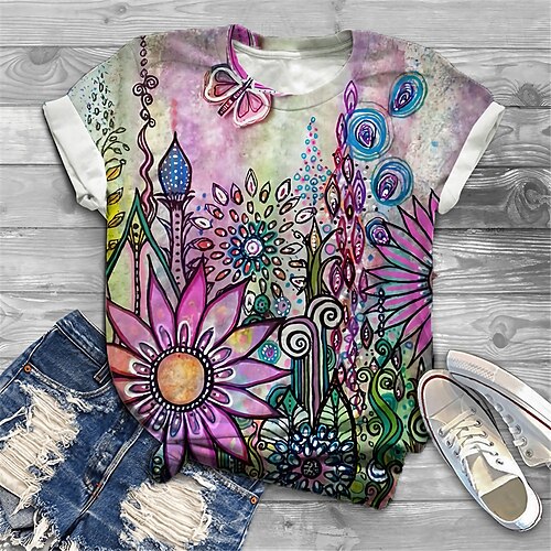 Per donna Taglia grossa Top maglietta Floreale Pop art Stampa Manica corta Girocollo Essenziale Giornaliero Per eventi Jersey di cotone spandex Primavera Estate Viola / Plus Size / Plus Size
Per donna Taglia grossa Top maglietta Floreale Pop art Stampa Manica corta Girocollo Essenziale Giornaliero Per eventi Jersey di cotone spandex Primavera Estate Viola / Plus Size / Plus Size