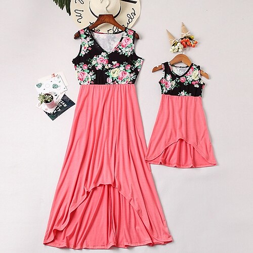Mamma e io Vestito Floreale Stampa Rosa Senza maniche Maxi Essenziale Abiti coordinati / Estate
Mamma e io Vestito Floreale Stampa Rosa Senza maniche Maxi Essenziale Abiti coordinati / Estate