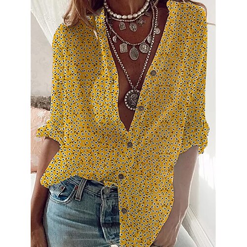 Women's Blouse Shirt Blue Red Floral Print Long Sleeve Daily Vintage Standing Collar Regular Loose Fit S
Women's Blouse Shirt Blue Red Floral Print Long Sleeve Daily Vintage Standing Collar Regular Loose Fit S
