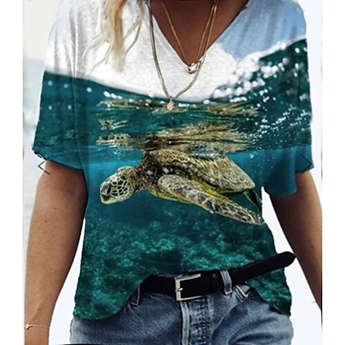 Women's T shirt Tee Green Graphic 3D Print Short Sleeve Daily Weekend Basic V Neck Regular S
Women's T shirt Tee Green Graphic 3D Print Short Sleeve Daily Weekend Basic V Neck Regular S