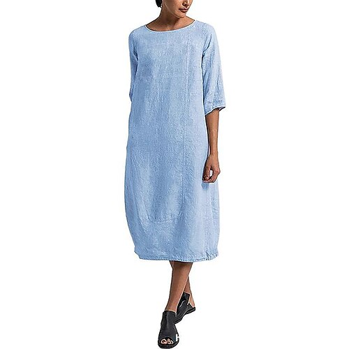 Women's Shift Dress Midi Dress Light Blue Gray Dark Blue Half-Sleeve Solid Color Spring Summer Boat Neck Casual 2022 S M L XL 2XL 3XL
Women's Shift Dress Midi Dress Light Blue Gray Dark Blue Half-Sleeve Solid Color Spring Summer Boat Neck Casual 2022 S M L XL 2XL 3XL