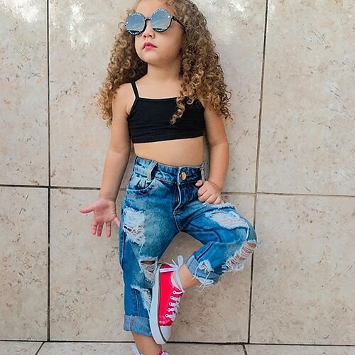 Bambino Da ragazza Completo 2 pezzi Senza maniche Verde Nero Rosa Tinta unita Tagliato Cotone Da tutti i giorni Attivo Standard 2-6 anni
Bambino Da ragazza Completo 2 pezzi Senza maniche Verde Nero Rosa Tinta unita Tagliato Cotone Da tutti i giorni Attivo Standard 2-6 anni