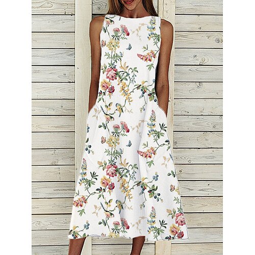 Women's A Line Dress Midi Dress White Purple Sleeveless Floral Pocket Print Spring Summer Round Neck Elegant Casual 2022 S M L XL XXL XXXL
Women's A Line Dress Midi Dress White Purple Sleeveless Floral Pocket Print Spring Summer Round Neck Elegant Casual 2022 S M L XL XXL XXXL