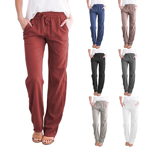 Women's Cotton Linen Drawstring Pants Elastic Waist Casual Loose Beach Yoga Pants Summer Quick Dry Lightweight Breathable Bottoms
Women's Cotton Linen Drawstring Pants Elastic Waist Casual Loose Beach Yoga Pants Summer Quick Dry Lightweight Breathable Bottoms