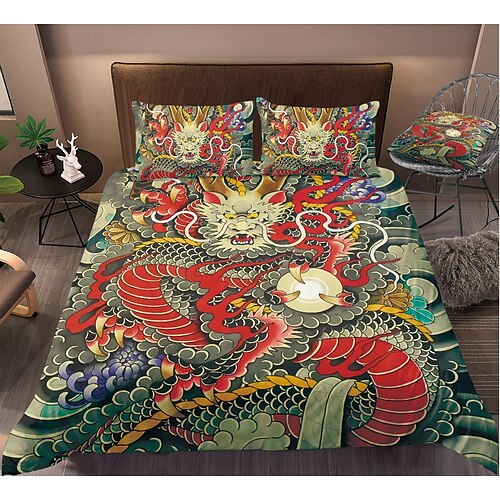 Dragon Duvet Cover Set Quilt Bedding Sets Comforter Cover Red,Queen/King Size/Twin/Single/(Include 1 Duvet Cover, 1 Or 2 Pillowcases Shams),3D Digktal Print
Dragon Duvet Cover Set Quilt Bedding Sets Comforter Cover Red,Queen/King Size/Twin/Single/(Include 1 Duvet Cover, 1 Or 2 Pillowcases Shams),3D Digktal Print