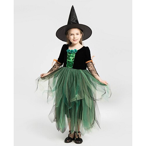 Bruja Traje de cosplay Disfraz Vestido de vacaciones Chica Cosplay de película Enagua de línea A Cosplay Verde Vestido Navidad Víspera de Todos los Santos Día del Niño Poliéster Organdí
Bruja Traje de cosplay Disfraz Vestido de vacaciones Chica Cosplay de película Enagua de línea A Cosplay Verde Vestido Navidad Víspera de Todos los Santos Día del Niño Poliéster Organdí