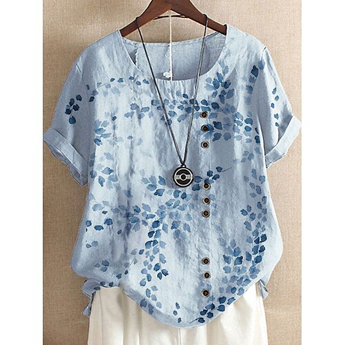Women's Plus Size Tops Blouse Shirt Leaf Short Sleeve Crewneck Basic Daily Going out Cotton Spring Summer Light Yellow White
Women's Plus Size Tops Blouse Shirt Leaf Short Sleeve Crewneck Basic Daily Going out Cotton Spring Summer Light Yellow White