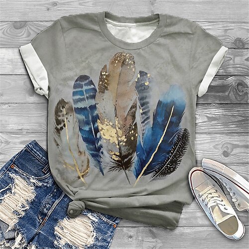 Women's Plus Size Tops T shirt Tee Graphic Print Short Sleeve Crewneck Basic Preppy Daily Cotton Spandex Jersey Spring Summer Gray / Regular Fit
Women's Plus Size Tops T shirt Tee Graphic Print Short Sleeve Crewneck Basic Preppy Daily Cotton Spandex Jersey Spring Summer Gray / Regular Fit
