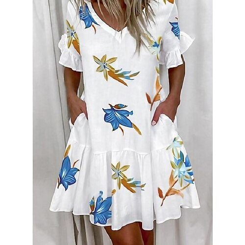 Women's Casual Dress Mini Dress Butterfly Deep coffee Flowers Short Sleeve Animal Smocked Spring Summer V Neck Loose Fit S M L XL XXL 3XL 4XL 5XL
Women's Casual Dress Mini Dress Butterfly Deep coffee Flowers Short Sleeve Animal Smocked Spring Summer V Neck Loose Fit S M L XL XXL 3XL 4XL 5XL