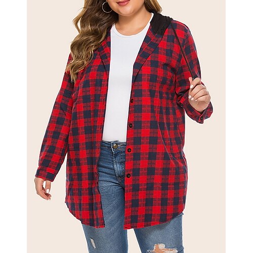 donna taglie forti giacca invernale di natale giacca bottoni plaid manica lunga inverno normale autunno verde nero rosso xl xxl 3xl 4xl 5xl / quotidiano
donna taglie forti giacca invernale di natale giacca bottoni plaid manica lunga inverno normale autunno verde nero rosso xl xxl 3xl 4xl 5xl / quotidiano