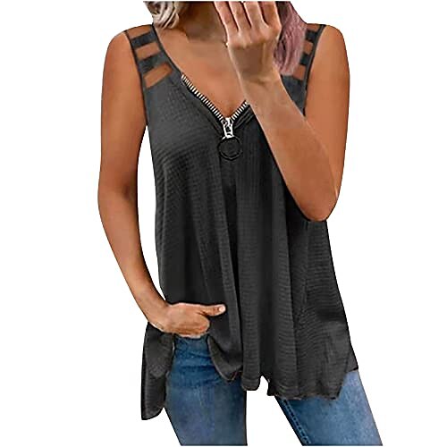 yuniao womens summer tank top, fashion sleeveless hollow out t-shirt, daily casual loose fit tunic zipper v-neck blouses tees
yuniao womens summer tank top, fashion sleeveless hollow out t-shirt, daily casual loose fit tunic zipper v-neck blouses tees