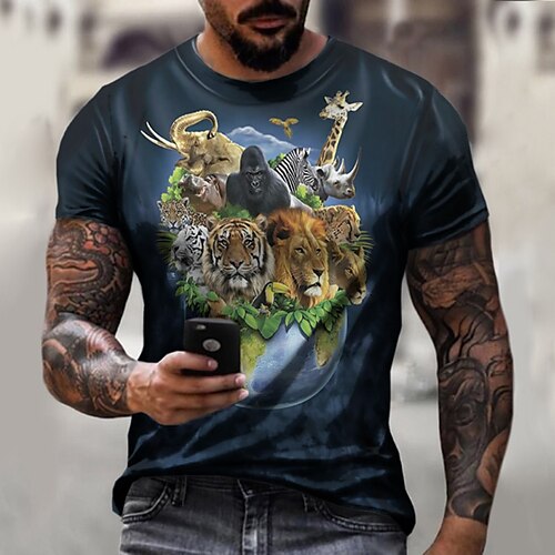 Homens Camiseta Camisa Social Camisetas Gráfico Animal Gola Redonda Azul Cinzento Impressão 3D Tamanho Grande Casual Diário Manga Curta Roupa Básico Designer Corte Justo Grande e Alto / Verão / Verão
Homens Camiseta Camisa Social Camisetas Gráfico Animal Gola Redonda Azul Cinzento Impressão 3D Tamanho Grande Casual Diário Manga Curta Roupa Básico Designer Corte Justo Grande e Alto / Verão / Verão