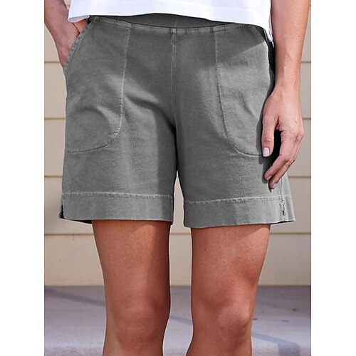 Women's Basic Casual Shorts Bermuda shorts Slacks Split Pocket Elastic Waist Short Pants Daily Weekend Inelastic Plain Linen Breathable Soft Mid Waist Loose White Black Gray Pink S M L XL XXL
Women's Basic Casual Shorts Bermuda shorts Slacks Split Pocket Elastic Waist Short Pants Daily Weekend Inelastic Plain Linen Breathable Soft Mid Waist Loose White Black Gray Pink S M L XL XXL