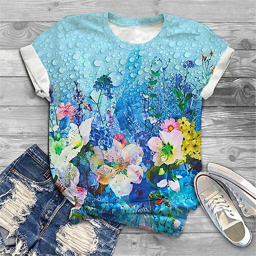 Per donna Taglia grossa Top maglietta Floreale Pop art Stampa Manica corta Girocollo Essenziale Giornaliero Per eventi Jersey di cotone spandex Primavera Estate Blu / Plus Size / Plus Size
Per donna Taglia grossa Top maglietta Floreale Pop art Stampa Manica corta Girocollo Essenziale Giornaliero Per eventi Jersey di cotone spandex Primavera Estate Blu / Plus Size / Plus Size