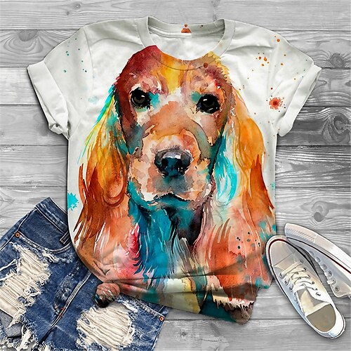 Dame Plus størrelse Toppe T-shirt Hund Grafisk Trykt mønster Kortærmet Rund Hals Basale Daglig Ferie Bomuldspandextrøje Forår Sommer Hvid / Plusstørrelser / Plusstørrelser
Dame Plus størrelse Toppe T-shirt Hund Grafisk Trykt mønster Kortærmet Rund Hals Basale Daglig Ferie Bomuldspandextrøje Forår Sommer Hvid / Plusstørrelser / Plusstørrelser