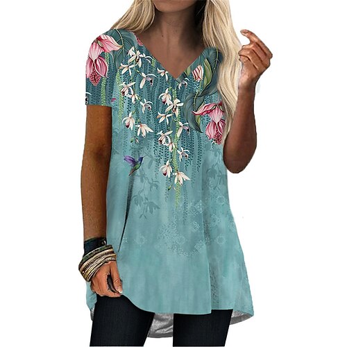 Women's T Shirt Dress Tee Dress Mini Dress Green White Short Sleeve Floral Print Spring Summer V Neck S M L XL XXL 3XL
Women's T Shirt Dress Tee Dress Mini Dress Green White Short Sleeve Floral Print Spring Summer V Neck S M L XL XXL 3XL