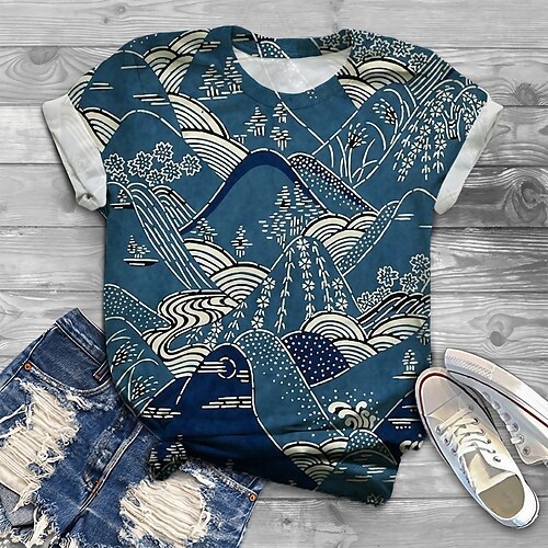 Dame Pluss størrelse Topper T skjorte Blomstret Grafisk Trykt mønster Kortermet Crewneck Grunnleggende Daglig Ferie Bomullsspandexjersey Vår Sommer Blå / Store størrelser / 3D-utskrift
Dame Pluss størrelse Topper T skjorte Blomstret Grafisk Trykt mønster Kortermet Crewneck Grunnleggende Daglig Ferie Bomullsspandexjersey Vår Sommer Blå / Store størrelser / 3D-utskrift