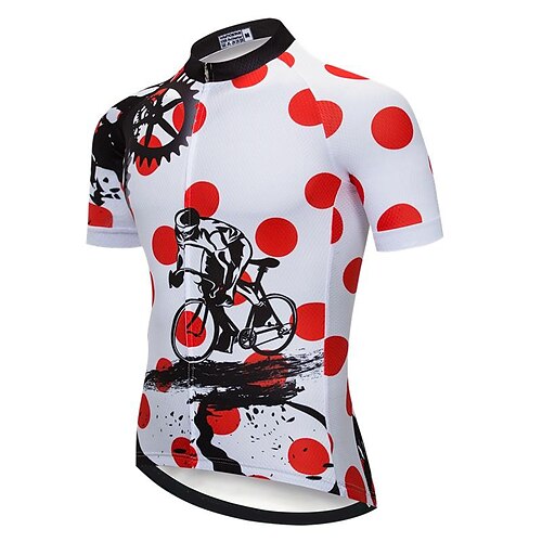 21Grams Men's Cycling Jersey Short Sleeve Bike Jersey Top with 3 Rear Pockets Mountain Bike MTB Road Bike Cycling Breathable Quick Dry Moisture Wicking Soft White Polka Dot Gear Polyester Spandex
21Grams Men's Cycling Jersey Short Sleeve Bike Jersey Top with 3 Rear Pockets Mountain Bike MTB Road Bike Cycling Breathable Quick Dry Moisture Wicking Soft White Polka Dot Gear Polyester Spandex