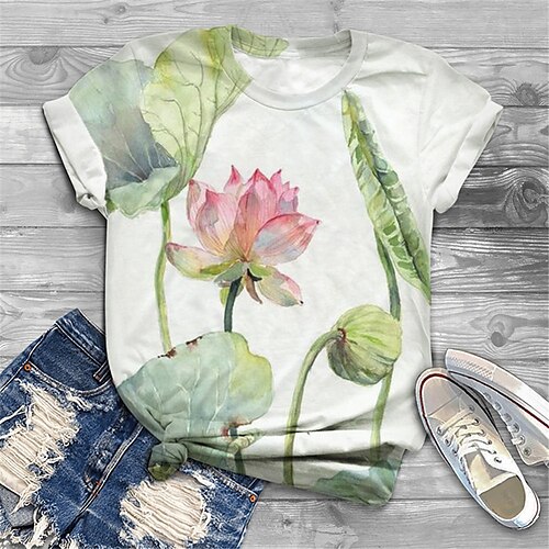 Per donna Taglia grossa Top maglietta Floreale Pop art Stampa Manica corta Girocollo Essenziale Collegiale Giornaliero Per eventi Jersey di cotone spandex Primavera Estate Bianco / Plus Size
Per donna Taglia grossa Top maglietta Floreale Pop art Stampa Manica corta Girocollo Essenziale Collegiale Giornaliero Per eventi Jersey di cotone spandex Primavera Estate Bianco / Plus Size