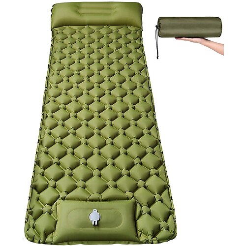 

Self-Inflating Sleeping Pad Camping Pad Air Pad with Pillow Outdoor Camping Portable Ultra Light (UL) Moistureproof Anti-tear TPU Nylon 193606 cm for 1 person Fishing Beach Camping / Hiking / Caving