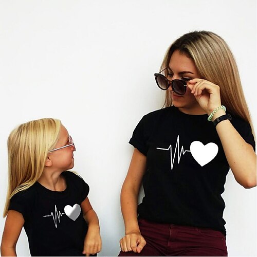 Mamma e io maglietta Top Cotone Con cuori Giornaliero Stampa Nero Grigio Rosso Manica corta Giornaliero Abiti coordinati
Mamma e io maglietta Top Cotone Con cuori Giornaliero Stampa Nero Grigio Rosso Manica corta Giornaliero Abiti coordinati