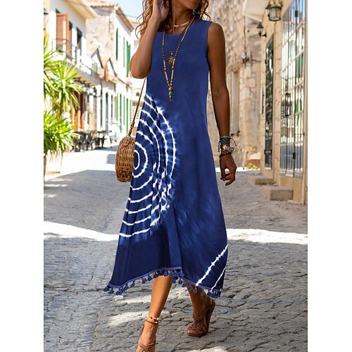 Women's Casual Dress Midi Dress Black Blue Wine Sleeveless Tie Dye Print Spring Summer Crew Neck Party S M L XL XXL 3XL
Women's Casual Dress Midi Dress Black Blue Wine Sleeveless Tie Dye Print Spring Summer Crew Neck Party S M L XL XXL 3XL