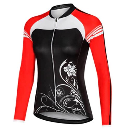 21Grams Women's Cycling Jersey Long Sleeve Bike Jersey Top with 3 Rear Pockets Mountain Bike MTB Road Bike Cycling Breathable Quick Dry Moisture Wicking Soft Black Red Graphic Polyester Spandex Sports
21Grams Women's Cycling Jersey Long Sleeve Bike Jersey Top with 3 Rear Pockets Mountain Bike MTB Road Bike Cycling Breathable Quick Dry Moisture Wicking Soft Black Red Graphic Polyester Spandex Sports