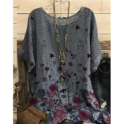 Women's Plus Size Tops Blouse Shirt Graphic Floral Short Sleeve Crew Neck Casual Daily Polyester Spring Summer Gray
Women's Plus Size Tops Blouse Shirt Graphic Floral Short Sleeve Crew Neck Casual Daily Polyester Spring Summer Gray