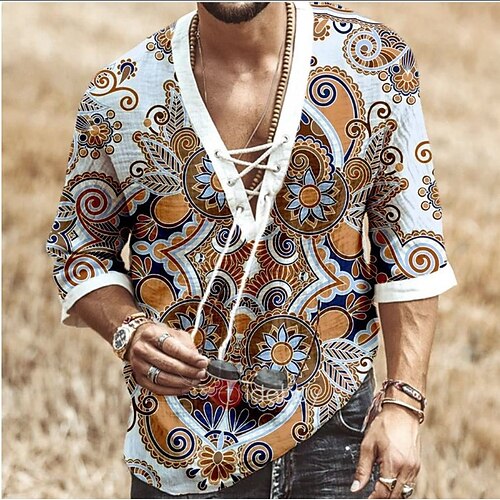 Men's Shirt Graphic Shirt Floral Standing Collar Blue Orange White Casual Daily Half Sleeve Drawstring Clothing Apparel Fashion Designer Casual Breathable
Men's Shirt Graphic Shirt Floral Standing Collar Blue Orange White Casual Daily Half Sleeve Drawstring Clothing Apparel Fashion Designer Casual Breathable