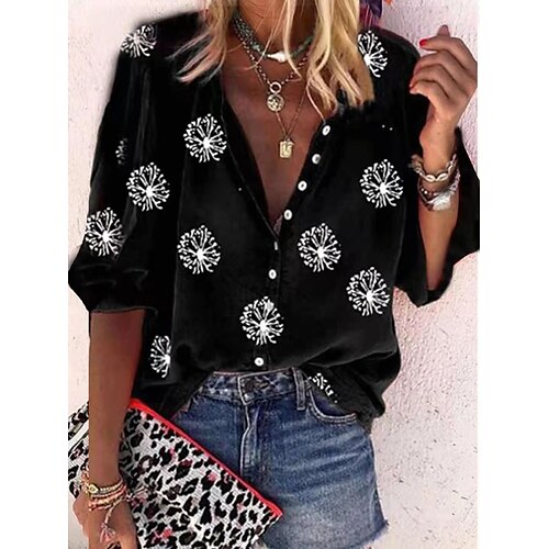 Women's Blouse Shirt Black Dandelion Print Long Sleeve Daily Standing Collar Long Puff Sleeve S
Women's Blouse Shirt Black Dandelion Print Long Sleeve Daily Standing Collar Long Puff Sleeve S