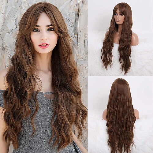 Long Brown Wigs for Women - Natural Wavy Hair Synthetic Wigs With Bang (Free Wig Cap)
Long Brown Wigs for Women - Natural Wavy Hair Synthetic Wigs With Bang (Free Wig Cap)