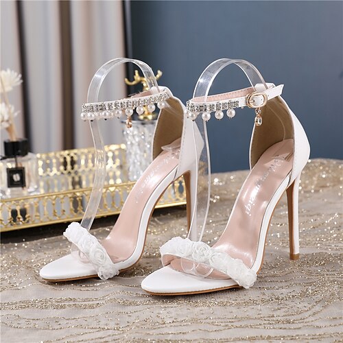 Women's Wedding Shoes Ankle Strap Heels Wedding Sandals Bridal Shoes Pearl Tassel Pumps Open Toe Synthetics Buckle Solid Colored White
Women's Wedding Shoes Ankle Strap Heels Wedding Sandals Bridal Shoes Pearl Tassel Pumps Open Toe Synthetics Buckle Solid Colored White
