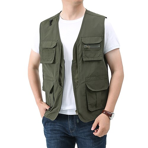 Men's Fishing Vest Hiking Vest Jacket Coat Top Outdoor Quick Dry Lightweight Breathable Sweat wicking Autumn / Fall Spring Summer khaki Army Green Dark Blue Hunting Fishing Climbing
Men's Fishing Vest Hiking Vest Jacket Coat Top Outdoor Quick Dry Lightweight Breathable Sweat wicking Autumn / Fall Spring Summer khaki Army Green Dark Blue Hunting Fishing Climbing