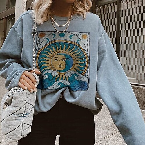 Women's Sweatshirt Pullover Streetwear Oversized Gray Graphic Loose Fit Casual Round Neck Long Sleeve S M L XL XXL
Women's Sweatshirt Pullover Streetwear Oversized Gray Graphic Loose Fit Casual Round Neck Long Sleeve S M L XL XXL