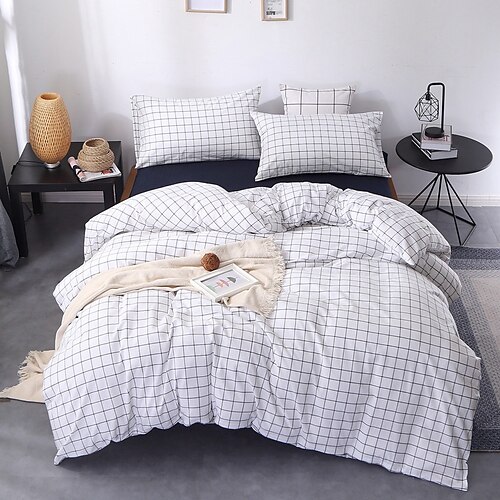 3 Piece Mini Grid Duvet Cover SetModern Black and White Plaid Checkered Pattern with Zipper Closure Reversible Bedding Sets coverlet
3 Piece Mini Grid Duvet Cover SetModern Black and White Plaid Checkered Pattern with Zipper Closure Reversible Bedding Sets coverlet