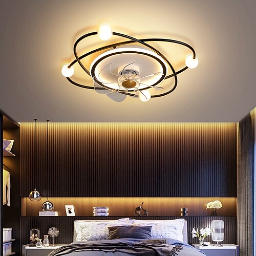 LED Ceiling Fan Light Planet Design Black Gold 55 cm Circle Design Ceiling Fan Aluminum Artistic Style Vintage Style Modern Style Painted Finishes LED Nordic Style 220-240V 110-120V
LED Ceiling Fan Light Planet Design Black Gold 55 cm Circle Design Ceiling Fan Aluminum Artistic Style Vintage Style Modern Style Painted Finishes LED Nordic Style 220-240V 110-120V