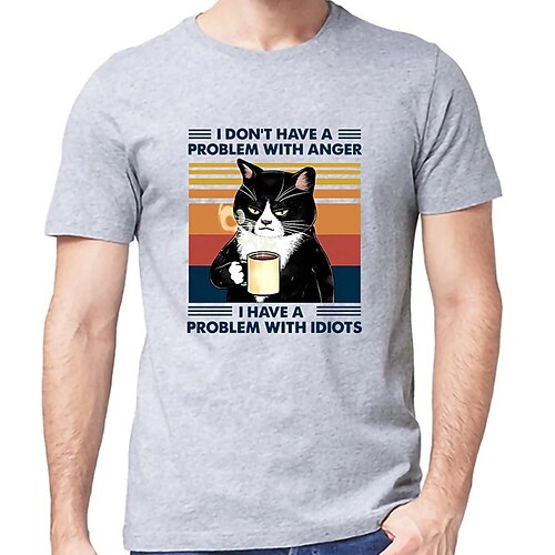 Men's Unisex T shirt Tee Tee Cat Letter Round Neck Light gray Black Print Plus Size Casual Short Sleeve Print Clothing Apparel Designer Big and Tall Esencial / Summer / Summer
Men's Unisex T shirt Tee Tee Cat Letter Round Neck Light gray Black Print Plus Size Casual Short Sleeve Print Clothing Apparel Designer Big and Tall Esencial / Summer / Summer