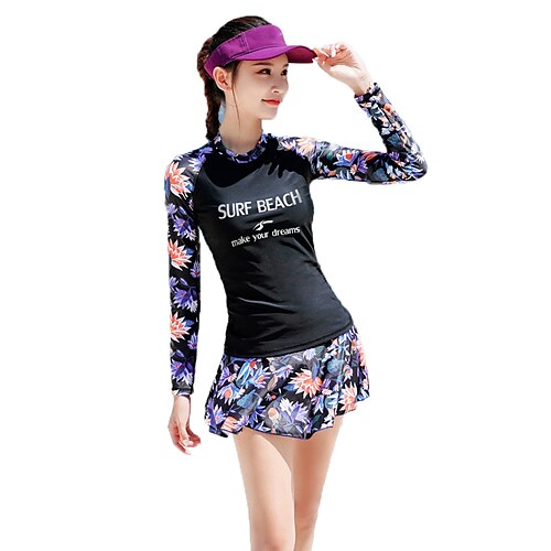 Women's Rashguard Swimsuit Breathable Quick Dry Long Sleeve Swimwear Bathing Suit 2 Piece Swimming Surfing Floral / Botanical Summer / Stretchy
Women's Rashguard Swimsuit Breathable Quick Dry Long Sleeve Swimwear Bathing Suit 2 Piece Swimming Surfing Floral / Botanical Summer / Stretchy