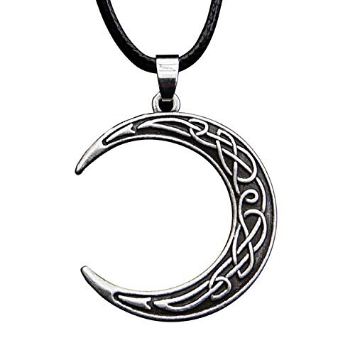 haquil moon necklace - metal alloy, celtic knot crescent moon charm pendant - pu leather cord, 19.7
haquil moon necklace - metal alloy, celtic knot crescent moon charm pendant - pu leather cord, 19.7