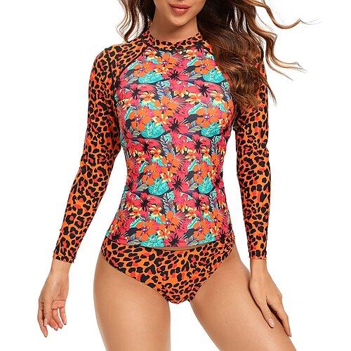 Women's Rashguard Swimsuit Nylon Swimwear Bathing Suit UV Sun Protection UPF50 Breathable Stretchy Long Sleeve 2 Piece - Swimming Surfing Floral / Botanical Leopard Autumn / Fall Spring Summer
Women's Rashguard Swimsuit Nylon Swimwear Bathing Suit UV Sun Protection UPF50 Breathable Stretchy Long Sleeve 2 Piece - Swimming Surfing Floral / Botanical Leopard Autumn / Fall Spring Summer