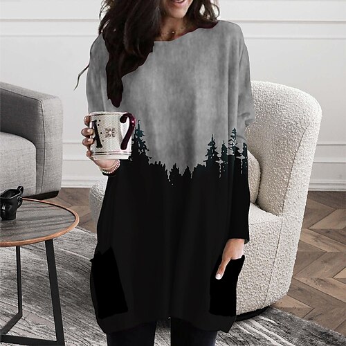 Women's T Shirt Dress Tee Dress Short Mini Dress Blue Gray Long Sleeve Fall Print Print Fall Spring V Neck Casual Loose 2022 S M L XL XXL 3XL
Women's T Shirt Dress Tee Dress Short Mini Dress Blue Gray Long Sleeve Fall Print Print Fall Spring V Neck Casual Loose 2022 S M L XL XXL 3XL