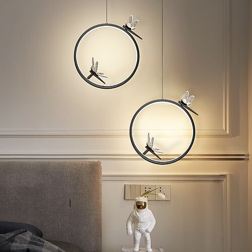 LED Pendant Light Island Light Bedside Light Modern Nordic Circle Dragonfly Design Black Gold 33 cm Single Design Metal 220-240V
LED Pendant Light Island Light Bedside Light Modern Nordic Circle Dragonfly Design Black Gold 33 cm Single Design Metal 220-240V