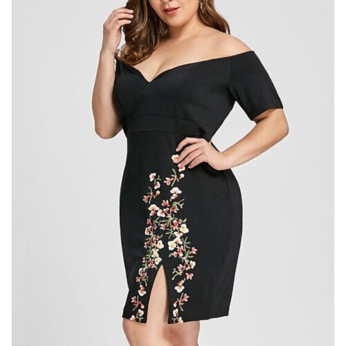 Women's Plus Size Party Dress Floral One Shoulder Short Sleeve Spring Summer Classic Prom Dress Knee Length Dress Dress / Homecoming Dress / Graphic
Women's Plus Size Party Dress Floral One Shoulder Short Sleeve Spring Summer Classic Prom Dress Knee Length Dress Dress / Homecoming Dress / Graphic