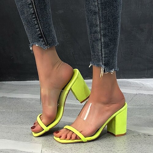 Femme Sandales Chaussures claires Talon bloc Bout carré PVC Polyuréthane Couleur Pleine Noir Rouge clair Bleu
Femme Sandales Chaussures claires Talon bloc Bout carré PVC Polyuréthane Couleur Pleine Noir Rouge clair Bleu