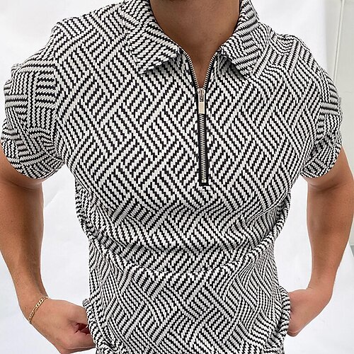 Men's Collar Polo Shirt Golf Shirt Plaid Collar Black Outdoor Street Short Sleeve Zipper Clothing Apparel Casual Comfortable
Men's Collar Polo Shirt Golf Shirt Plaid Collar Black Outdoor Street Short Sleeve Zipper Clothing Apparel Casual Comfortable
