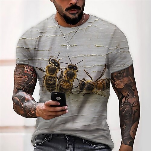 Homme Unisexe T shirt Tee Chemise Tee Abeille Imprimés Photos Col Ras du Cou Gris 3D effet du quotidien Vacances Manches Courtes Imprimer Vêtement Tenue Design Casual Grand et grand / Eté / Eté
Homme Unisexe T shirt Tee Chemise Tee Abeille Imprimés Photos Col Ras du Cou Gris 3D effet du quotidien Vacances Manches Courtes Imprimer Vêtement Tenue Design Casual Grand et grand / Eté / Eté