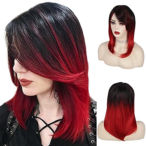 kvinders ombre sort rød paryk medium lang lige naturligt udseende sidedel syntetiske hele parykker til daglig fest halloween
kvinders ombre sort rød paryk medium lang lige naturligt udseende sidedel syntetiske hele parykker til daglig fest halloween